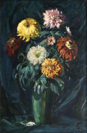 Wilhelm Laage. Chrysanthemen in grüner Vase - фото 1