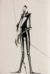Selbst-Karikatur Don Quichotte