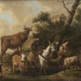 Adriaen van de Velde. Hirtin mit Packtier und Herde - фото 1