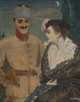 Osmanischer Offizier in eleganter Begleitung