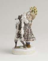 Figurengruppe 'Mädchen mit Ziege'