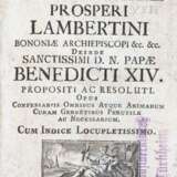 Benedikt XIV., Papst (Prospero Lambertini). - Foto 1