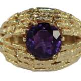 Damenring 14k Gelbgold Amethyst. - фото 1