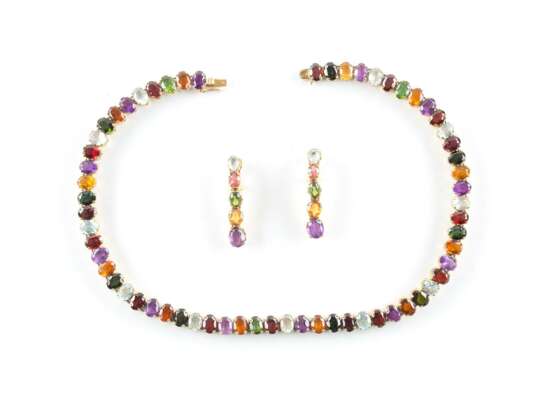 SCHMUCK-SET MIT MULTICOLOR-EDELSTEINBESATZ - photo 1