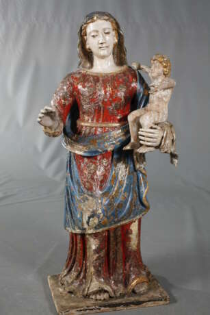 Große geschnitzte Madonnenfigur - Foto 2