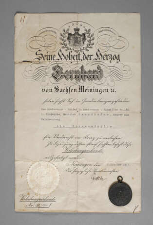 Medaille für Verdienst im Kriege 1915 Meiningen - фото 1