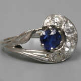 Diamantring mit Saphir - photo 1