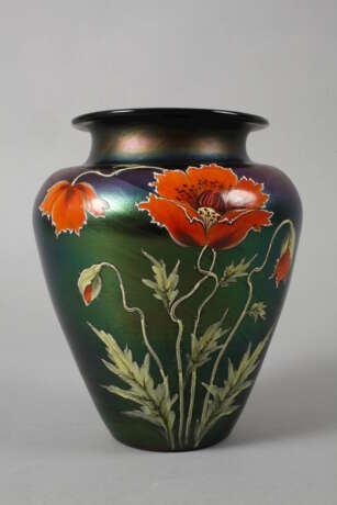 Ferdinand von Poschinger Vase Mohndekor - Foto 2