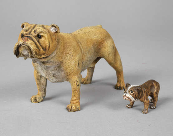 Wiener Bronze zwei Bulldoggen - photo 1