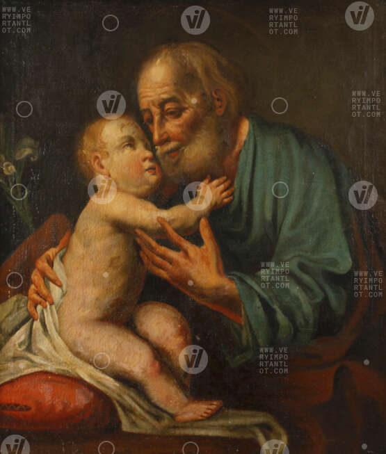 Jesus with his father Joseph of Nazareth — buy a quality stock photo at