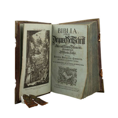 Großformatige Lutherbibel, Deutschland Mitte 18. Jahrhundert. - - Foto 1
