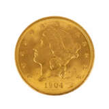USA/Gold - 20 Dollars 1904, Liberty Head, ss., deutliche Kratzer und - Foto 2