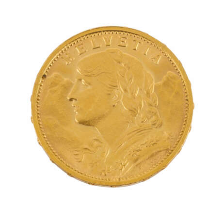 Schweiz/GOLD - 20 Franken Vreneli 1910 B, - Foto 1