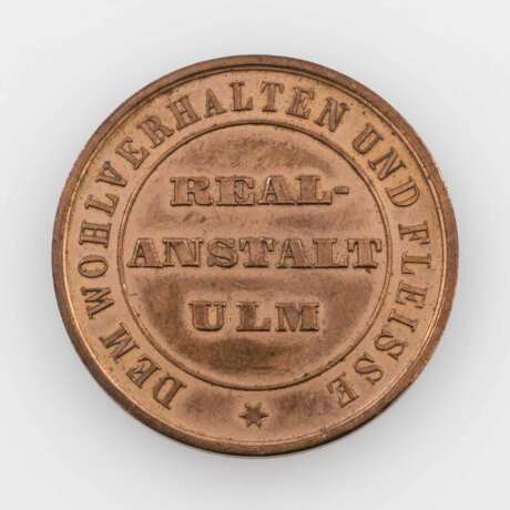 Ulm - Bronzene Prämienmedaille der Realanstalt o.J. (ab 1844), Medailleur G.S., - фото 2