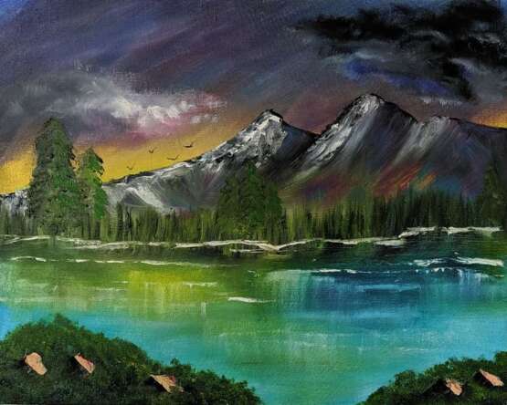 “Hiking in the mountains” Canvas Oil paint Impressionist Landscape painting 2020 - photo 1