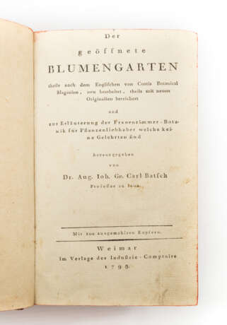Hist. Lehrbuch über Pflanzen, Ende 18. Jahrhundert - Dr. August Batsch (Hrsg.), "Der geöffnete Blumengarten - photo 2