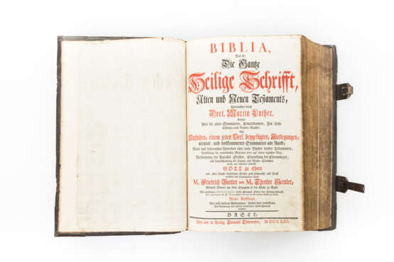 Großformatige Bibel, Mitte 18. Jahrhundert - "Biblia, Das ist: Die ganze heilige Schrift, Alten und Neuen Testaments, - Foto 1