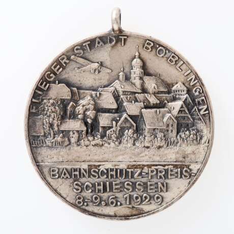 Schützenmedaille Böblingen - Tragbare Silbermedaille 1929, - photo 2