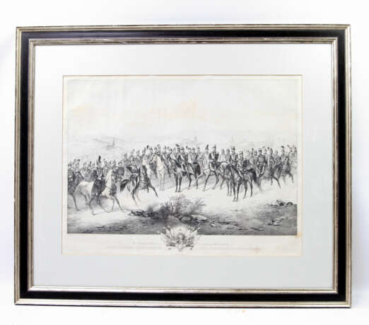 KÜSTNER, GOTTFRIED (1800-1864): König Wilhelm I. von Württemberg (1781-.1864) mit Prinzen und Offizieren in Uniform zu Pferde beim Ausritt, - photo 2