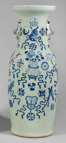 Große Blauweiß-Balustervase - Foto 1