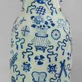 Große Blauweiß-Balustervase - Foto 1