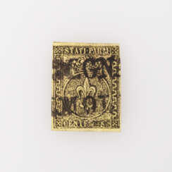 Italien Kirchenstaat: 5 Cent. 1852 mit seltenem Teilstempel,