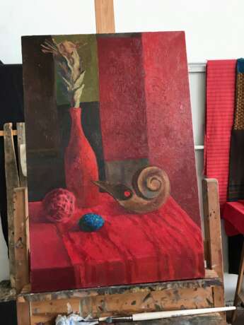 Красный натюрморт Canvas Oil paint Realism Still life 2019 - photo 1