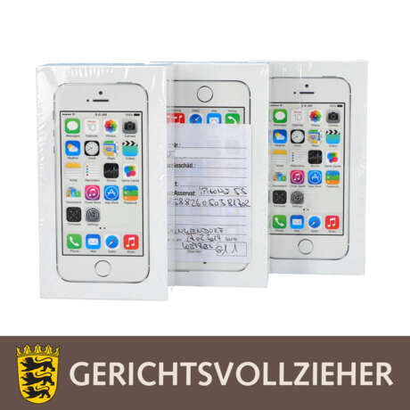 DREI APPLE iPhone 5s SILVER IN UNGEÖFFNETER OVP - Foto 1