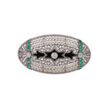 Brosche mit Perlen, Smaragden und Diamanten - фото 1