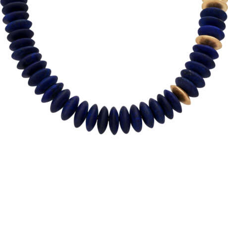 Collier aus Lapislazuli in Linsenform, - Foto 2