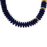 Collier aus Lapislazuli in Linsenform, - photo 2