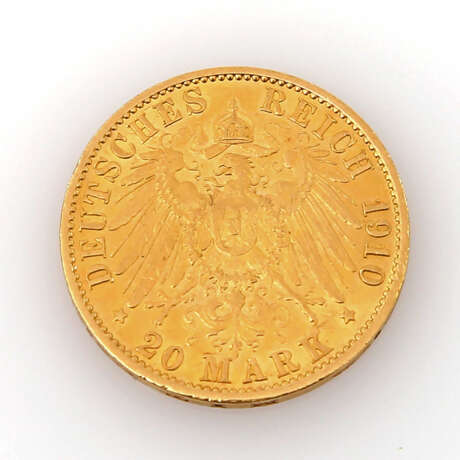 Preussen / Gold - 20 Mark 1910 / A, Wilhelm II., sehr schön, - фото 2