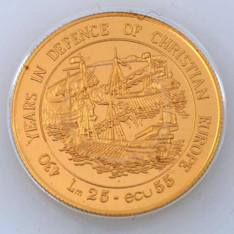 Malta / Gold - Lm 25 / Ecu 55, 1993, - фото 2