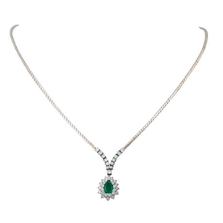 Collier mit feinem Sandawana Smaragd im Tropfenschliff, ca. 0,9 ct - Foto 1