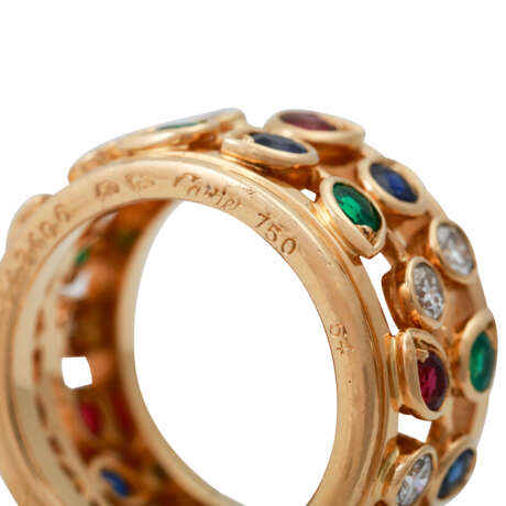 CARTIER Ring mit Smaragden, Rubinen u. Saphiren - photo 6