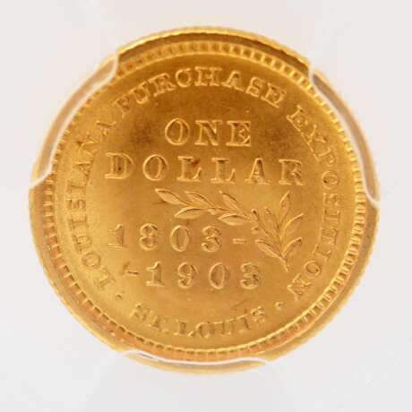 Rarität! USA / GOLD - 1 Dollar 1903, Louisiana Purchase Exposition, - photo 4