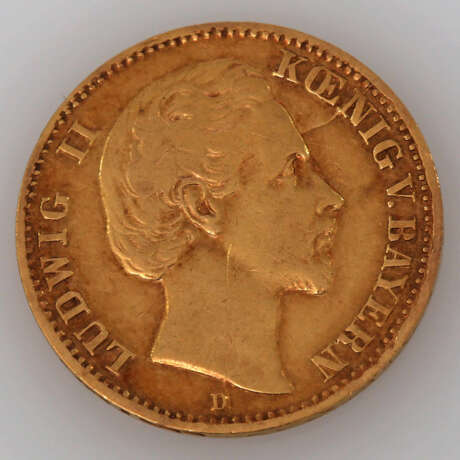 Bayern / GOLD - 10 Mark 1875 D, Ludwig II., - Foto 1