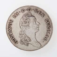 Schweden - Reichstaler 1782, König Gustav III., etwas besser als sehr schön,