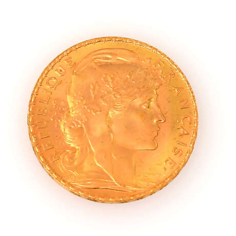 Frankreich / GOLD - 20 Francs 1907, Marianne, sehr schön bis vorzüglich, leicht grünliche Patina, - фото 1
