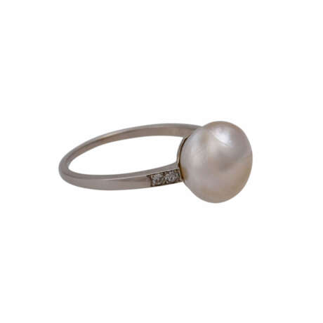 Ring mit weißer Naturperle in Boutonform, ca. 10,1 mm - photo 2