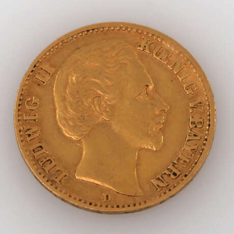 Bayern / Gold - 10 Mark 1872 / D, Ludwig II., sehr schön, berieben, - photo 1