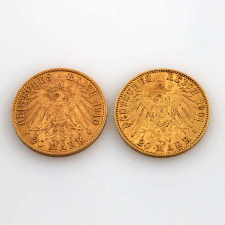 Preussen / GOLD - 2 x 20 Mark Wilhelm II., - photo 2