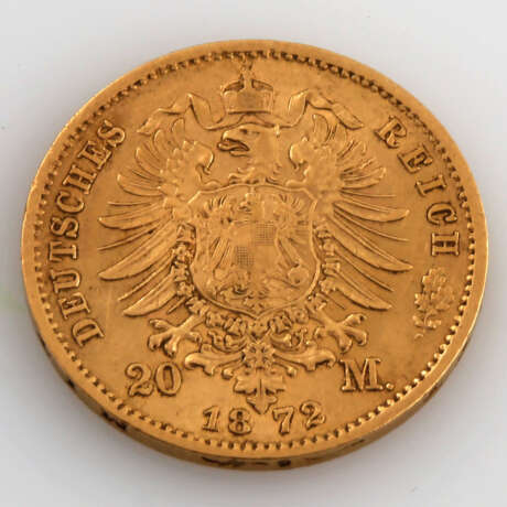 Sachsen / GOLD - 20 Mark 1872 E, Johann V., - photo 2