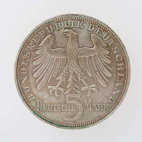 BRD - 5 Deutsche Mark 1955 F Schiller, - photo 2