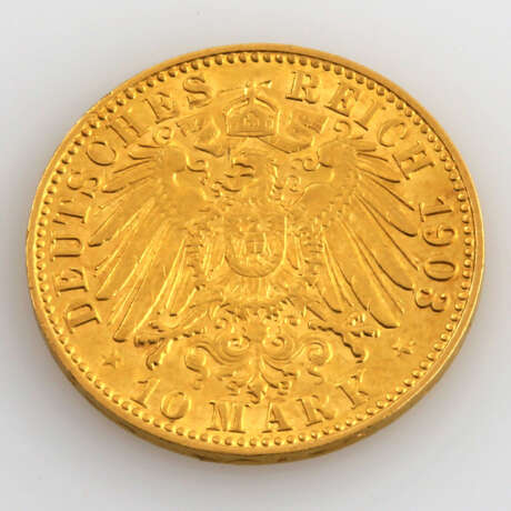 Hamburg / GOLD - 10 Mark 1903 J, - фото 2