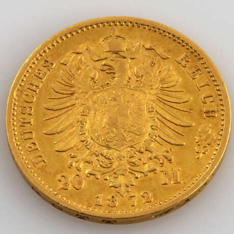 Preussen / GOLD - 20 Mark 1872 B, Wilhelm I., - фото 2