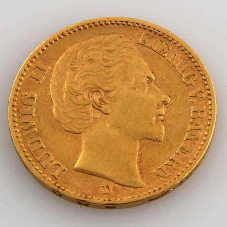 Bayern / GOLD - 20 Mark 1873 D, Ludwig II., - Foto 1