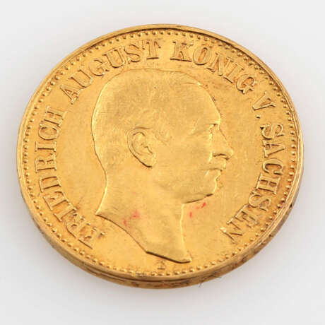 Sachsen / GOLD - 20 Mark 1905 E, Friedrich August, - фото 1