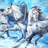 « la troïka gris chevaux» Peinture acrylique Animaliste 2018 - photo 3