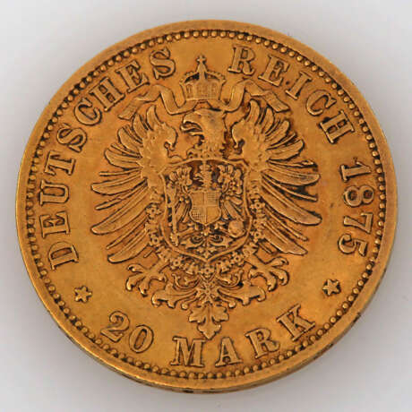 Preussen / GOLD - 20 Mark 1875 A, Wilhelm I., - photo 2